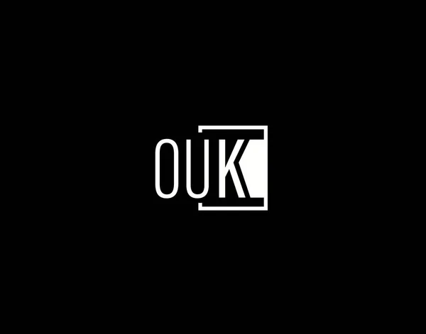 Ouk Logo Graphics Design Modern Sleek Vector Art Icons — 스톡 벡터