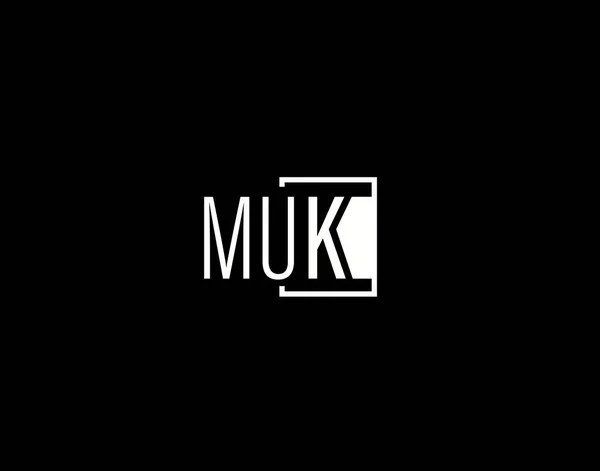 Muk Logo Graphics Design Modern Sleek Vector Art Ikonokat Elszigetelt — Stock Vector