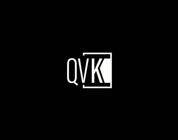 Qvk Logo Graphics Design Modern Sleek Vector Art Icons 배경에 — 스톡 벡터