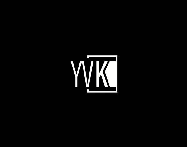 Yvk Logosu Grafik Tasarımı Modern Gösterişli Vektör Sanatı Simgeleri Siyah — Stok Vektör