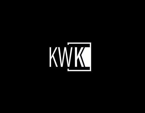 Kwk Logosu Grafik Tasarımı Modern Gösterişli Vektör Sanatı Simgeleri Siyah — Stok Vektör