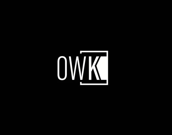 Diseño Logo Gráficos Owk Arte Vector Moderno Elegante Iconos Aislados — Archivo Imágenes Vectoriales