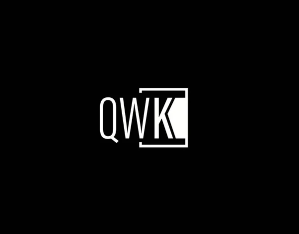 Diseño Logotipo Gráficos Qwk Arte Vectorial Moderno Elegante Iconos Aislados — Vector de stock