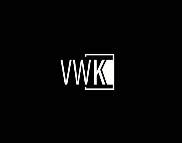 Vwk Logo Graphics Design Arte Vectorial Moderna Elegante Ícones Isolados —  Vetores de Stock