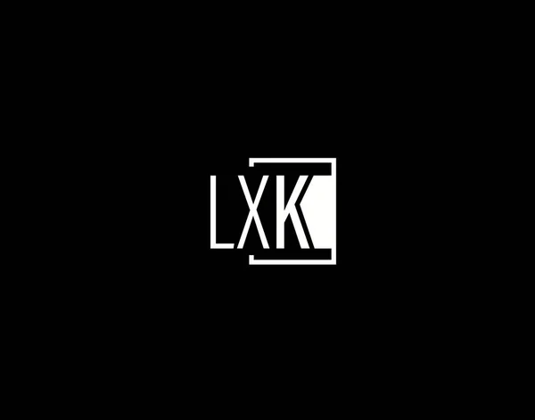 Lxk Logosu Grafik Tasarımı Modern Gösterişli Vektör Sanatı Simgeleri Siyah — Stok Vektör