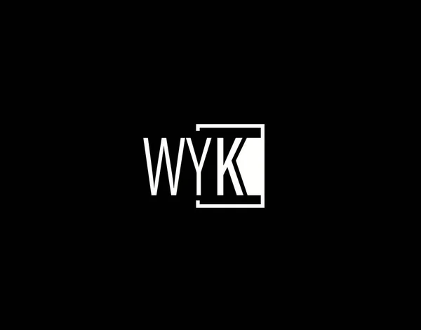 Λογότυπο Και Γραφιστική Wyk Μοντέρνα Και Κομψή Διανυσματική Τέχνη Και — Διανυσματικό Αρχείο