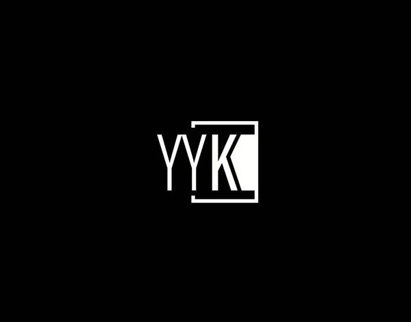 Yyk Logo Graphics Design Moderne Strakke Vector Kunst Pictogrammen Geïsoleerd — Stockvector