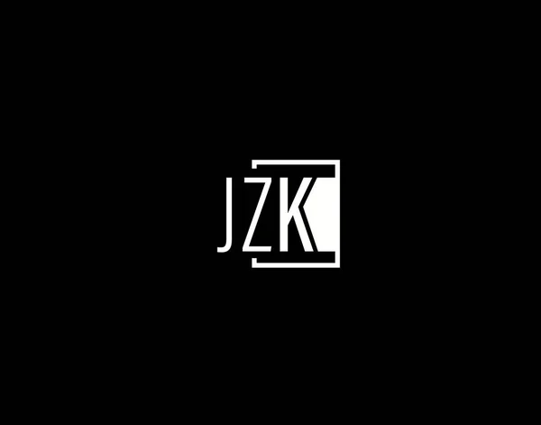 Jzk Logo Graphics Design Modern Sleek Vector Art Icons Isolated — стоковий вектор