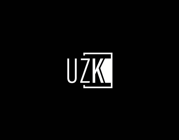 Uzk Logotyp Och Grafisk Design Modern Och Elegant Vektor Konst — Stock vektor