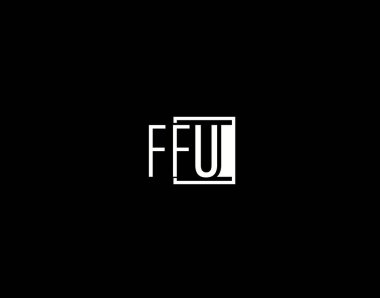 FFU Logosu ve Grafik Tasarımı, Modern ve Gösterişli Vektör Sanatı ve Simgeleri siyah arkaplanda izole edildi