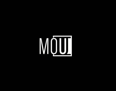 MOU Logosu ve Grafik Tasarımı, Modern ve Gösterişli Vektör Sanatı ve Simgeleri siyah arkaplanda izole edildi