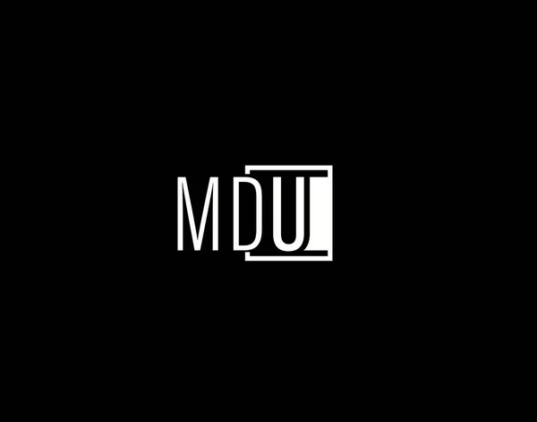 Mdu Logo Graphics Design Modern Sleek Vector Art Icons Isolated — 图库矢量图片