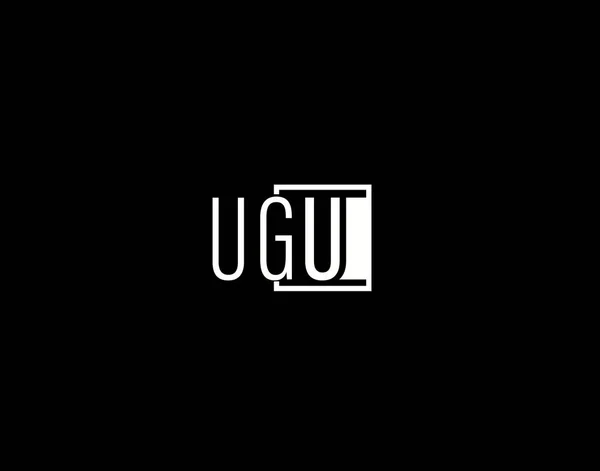 Логотип Графический Дизайн Ugu Современное Гладкое Векторное Искусство Иконы Черном — стоковый вектор