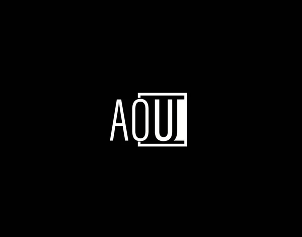 Λογότυπο Και Γραφιστική Aou Μοντέρνα Και Κομψή Διανυσματική Τέχνη Και — Διανυσματικό Αρχείο