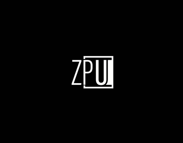 Design Logo Gráficos Zpu Arte Vectorial Moderna Elegante Ícones Isolados — Vetor de Stock