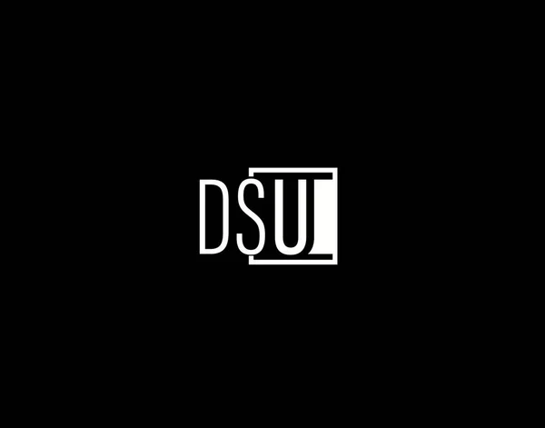 stock vector DSU Logo and Graphics Design, Modern and Sleek Vector Art and Icons isolated on black background