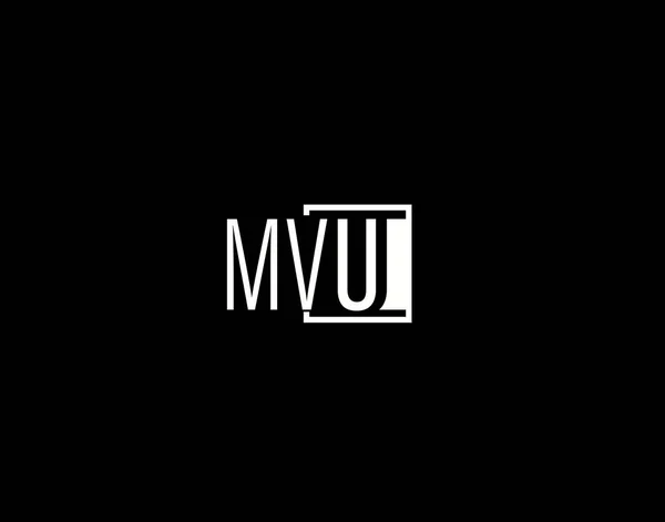 stock vector MVU Logo and Graphics Design, Modern and Sleek Vector Art and Icons isolated on black background