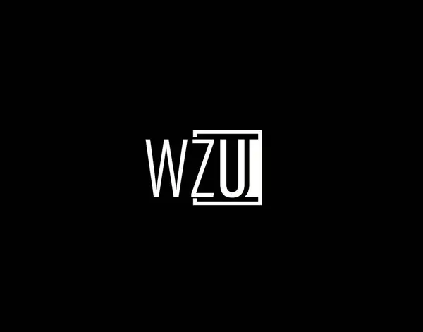 Wzu Logo Graphics Design Arte Vetorial Moderna Elegante Ícones Isolados — Vetor de Stock