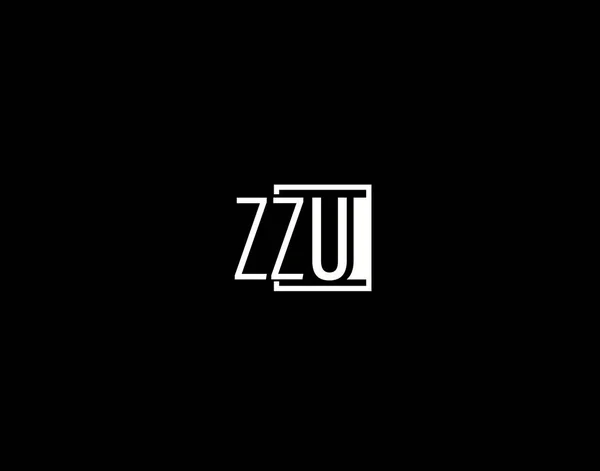 Zzuロゴ グラフィックデザイン黒を基調としたモダン スリークベクトルアート アイコン — ストックベクタ