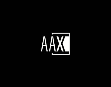 AAX Logosu ve Grafik Tasarımı, Modern ve Gösterişli Vektör Sanatı ve Simgeleri siyah arkaplanda izole edildi