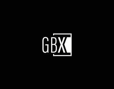 GBX Logosu ve Grafik Tasarımı, Modern ve Gösterişli Vektör Sanatı ve Simgeleri siyah arkaplanda izole edildi