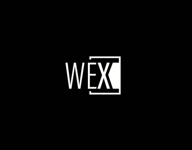 WEX Logosu ve Grafik Tasarımı, Modern ve Gösterişli Vektör Sanatı ve Simgeleri siyah arkaplanda izole edildi