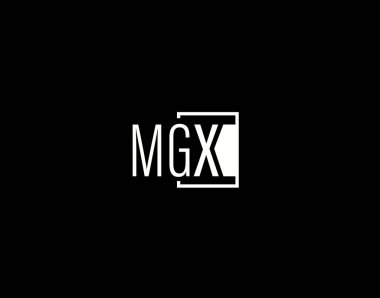 MGX Logosu ve Grafik Tasarımı, Modern ve Gösterişli Vektör Sanatı ve Simgeleri siyah arkaplanda izole edildi