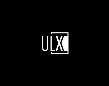 ULX Logosu ve Grafik Tasarımı, Modern ve Gösterişli Vektör Sanatı ve Simgeleri siyah arkaplanda izole edildi