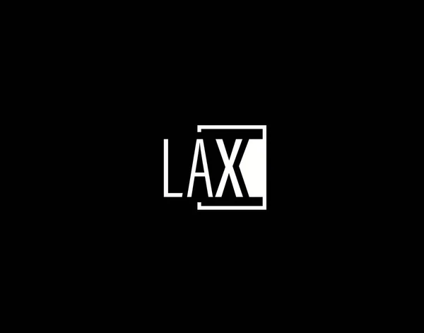 Laxのロゴとグラフィックデザイン モダンとスリークベクトルアートと黒の背景に隔離されたアイコン — ストックベクタ