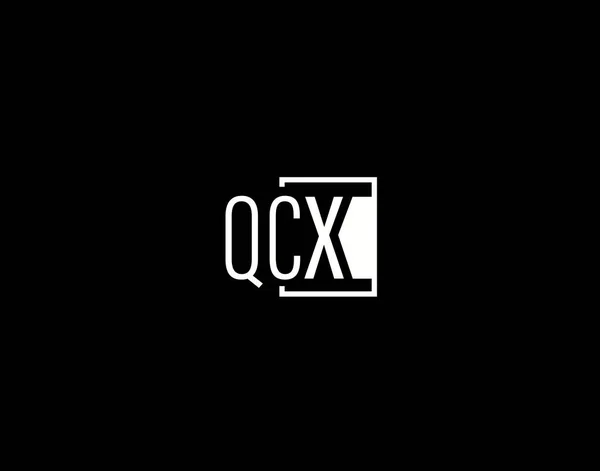 Qcx Logo Graphics Design Modern Sleek Vector Art Icons 배경에 — 스톡 벡터