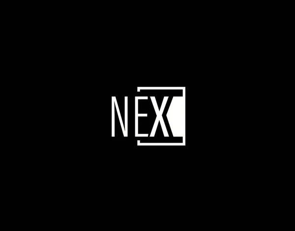 Logo Grafika Nex Design Nowoczesna Elegancka Sztuka Wektorowa Ikony Odizolowane — Wektor stockowy