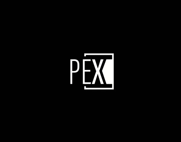 Logo Pex Grafica Arte Vettoriale Moderna Elegante Icone Isolate Sfondo — Vettoriale Stock