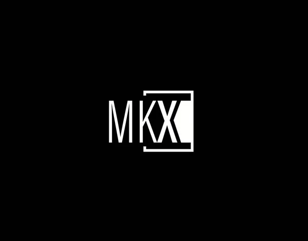 Mkx Logosu Grafik Tasarımı Modern Gösterişli Vektör Sanatı Simgeleri Siyah — Stok Vektör