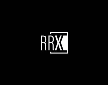 RRX Logosu ve Grafik Tasarımı, Modern ve Gösterişli Vektör Sanatı ve Simgeleri siyah arkaplanda izole edildi