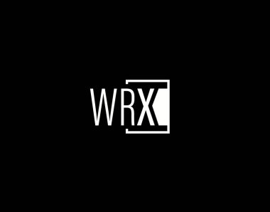 WRX Logosu ve Grafik Tasarımı, Modern ve Gösterişli Vektör Sanatı ve Simgeleri siyah arkaplanda izole edildi