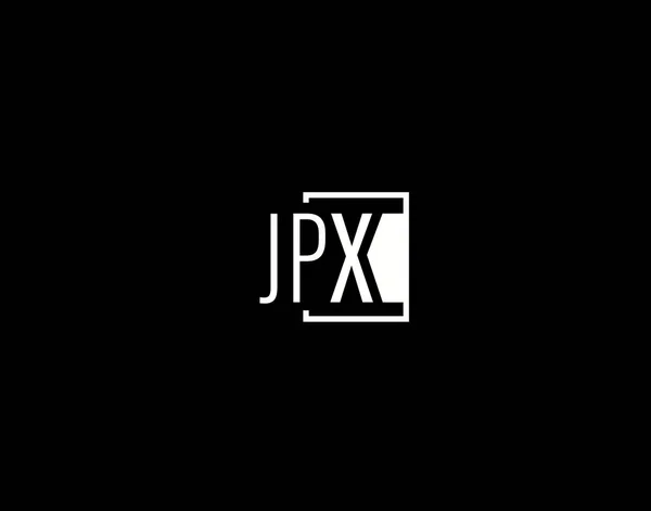 Jpxロゴ グラフィックデザイン モダン スリークベクトルアート アイコンがブラックを基調として分離 — ストックベクタ