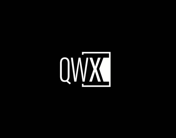 Qwx Logo Graphics Design Modern Sleek Vector Art Icons 배경에 — 스톡 벡터