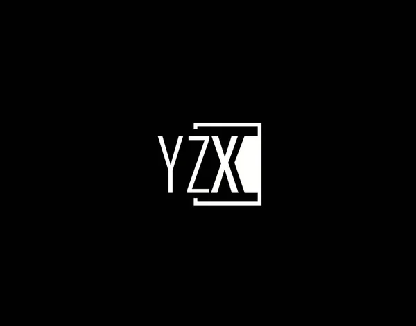 Yzx Logo Graphics Design Moderne Strakke Vector Kunst Pictogrammen Geïsoleerd — Stockvector