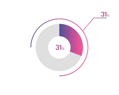 Yüzde 31 çember diyagramı Infographics vektörü, daire diyagramı iş illüstrasyonu, Pie Chart 'ta% 31' lik bölümü tasarlama.