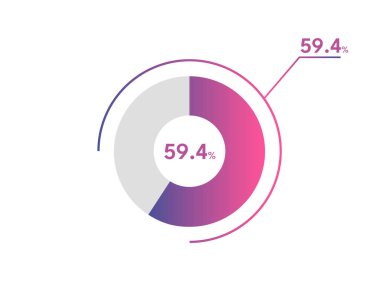 Yüzde 59.4 çember diyagramı Infographics vektörü, daire diyagramı iş illüstrasyonu, Pie Chart 'ta% 59.4' lük bölümü tasarlama.