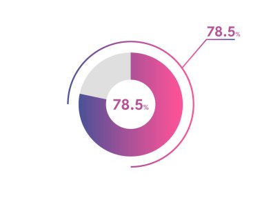 Yüzde 78.5 çember diyagramı Infographics vektörü, daire diyagramı iş illüstrasyonu, Turta Çizelgesi 'ndeki% 78.5' lik bölümü tasarlama.