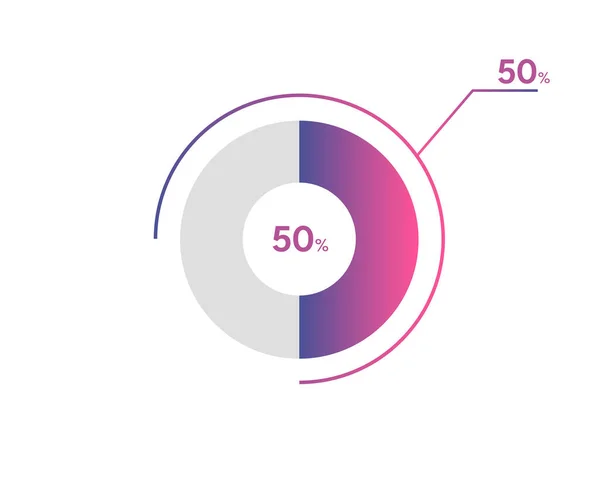 円図インフォグラフィックベクトル 円図ビジネスイラスト 円グラフ内の50 セグメントのデザイン — ストックベクタ