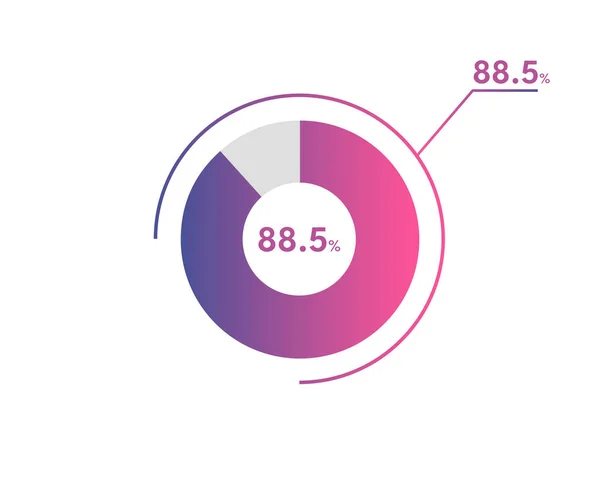 stock vector 88.5 Percentage circle diagrams Infographics vector, circle diagram business illustration, Designing the 88.5% Segment in the Pie Chart.