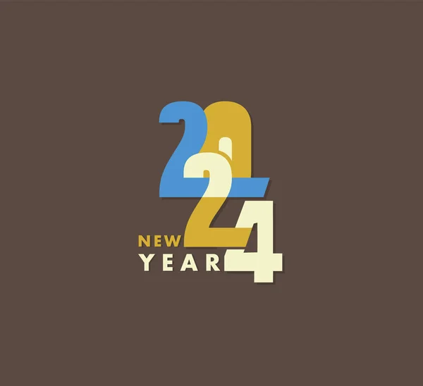 Yeni Yıl 2024 Altın Sayılar 2024 2024 Typography 2024Vector Metin — Stok Vektör