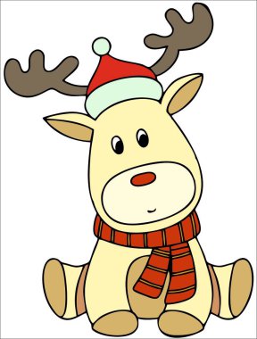 Yeni yıl şapkalı şirin geyik