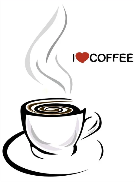 Cup Hot Coffee Love Coffee — Stock Vector