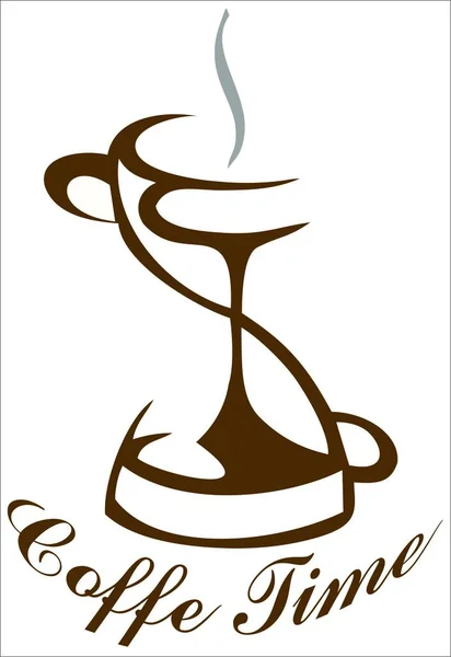 Time Coffee Hourglass — Stock Vector