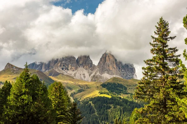 Гірський Ландшафт Сассолунго Або Langkofel Group Dolomites Mountains Italy — стокове фото
