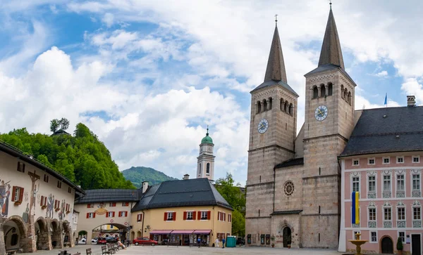 Centrala Berchtesgaden Känd Historisk Stad Nationalpark Berchtesgadener Land Oberbayern Tyskland — Stockfoto