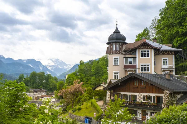 Berchtesgaden Famous Historic Town Mountains Nationalpark Berchtesgadener Land Upper Bavaria — Stock Photo, Image
